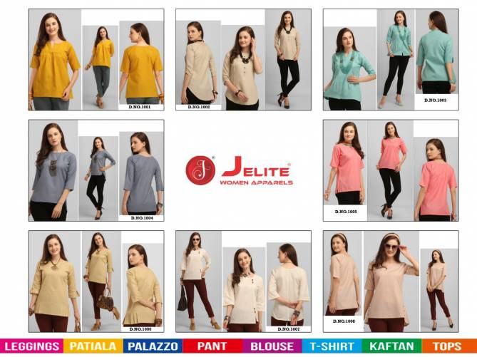 Jelite Carnation Latest Designer Fancy Western Type Cotton Ladies Top Collection
